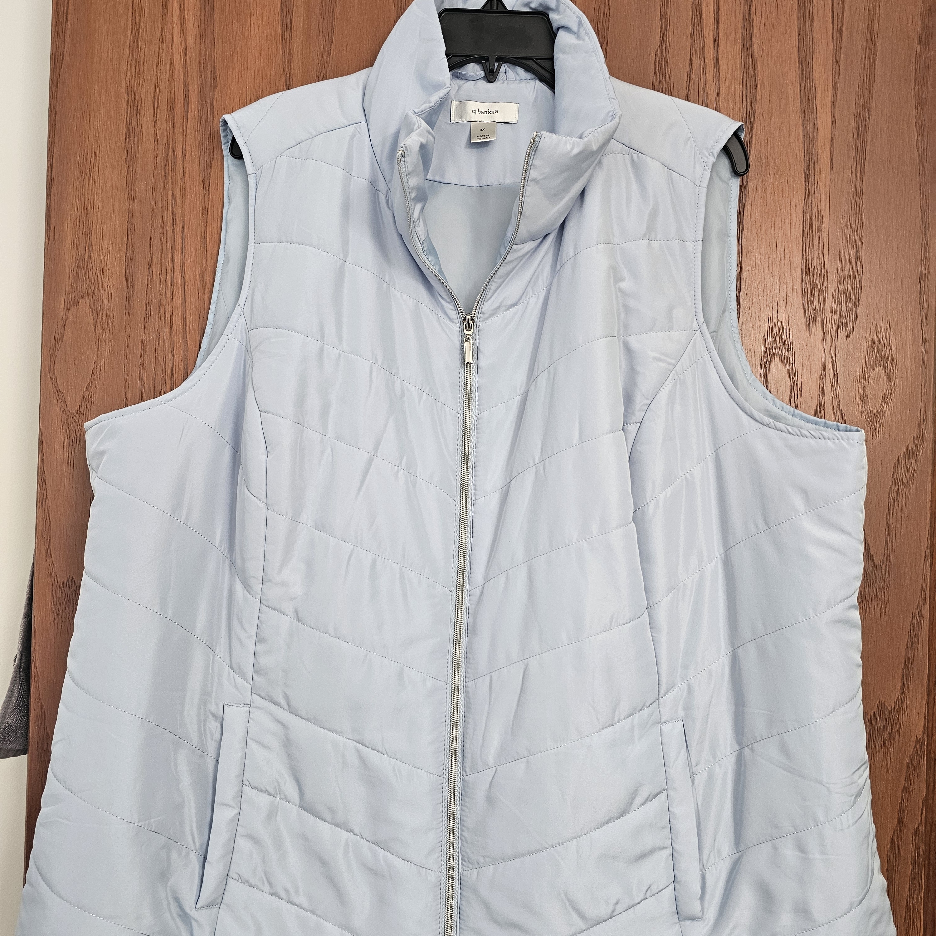 Womens Light Blue Quilted Vest